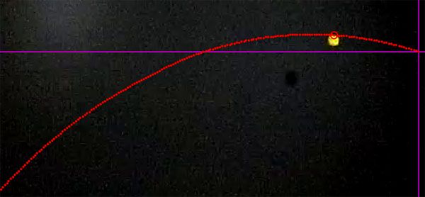 Image of digitized experimental trajectory.